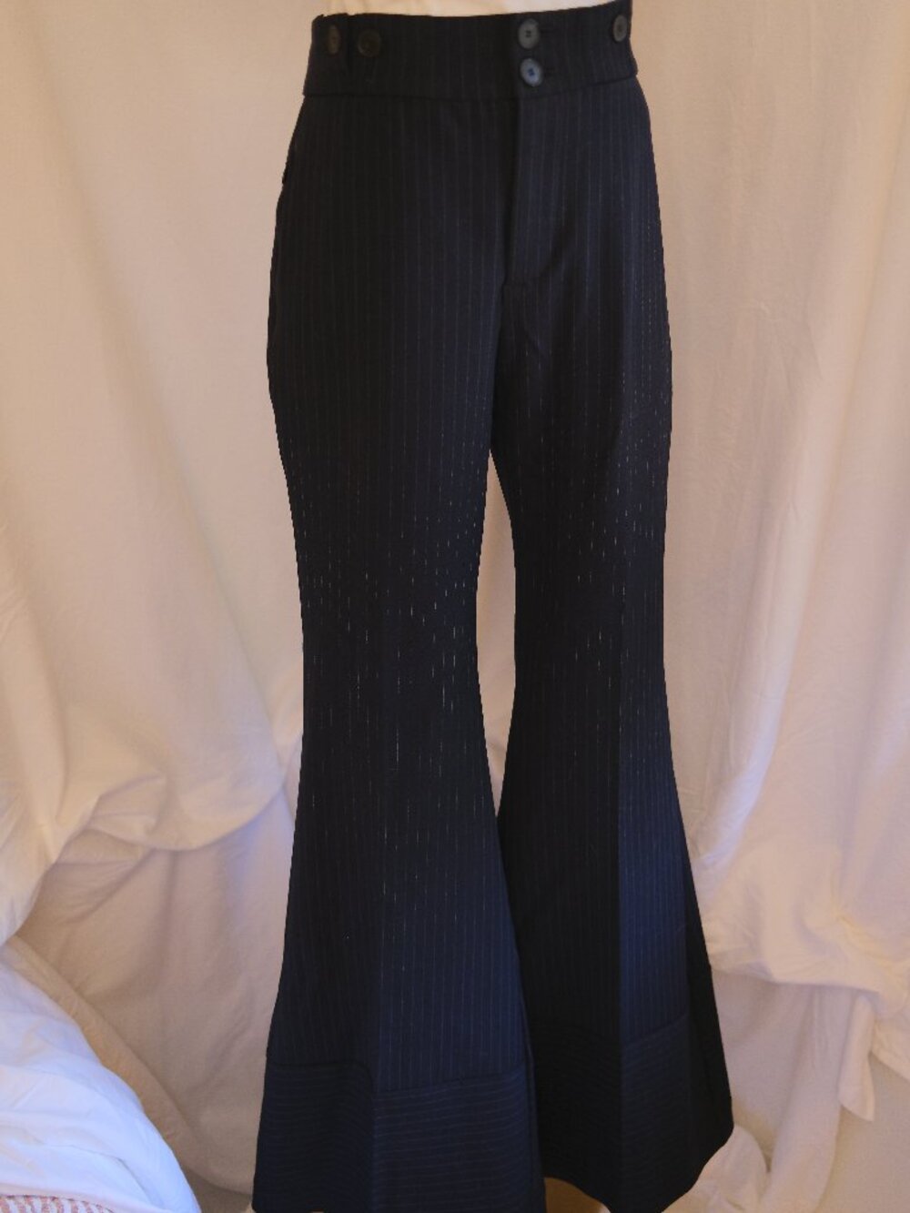 Anthropologie Pinstripe Flare Bell Bottom Pants Size 2